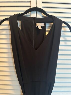 MICHAEL Michael Kors Black Sleeveless Wide-Leg Jumpsuit with Tie Waist